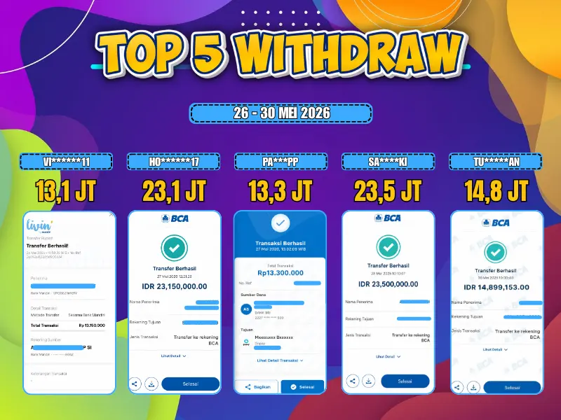 TOP 5 WD 26 MEI - 30 MEI 2026